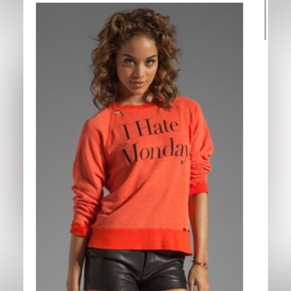 WILDFOX I Hate Mondays Long Sleeve Sweatshirt - Picture 1 of 4